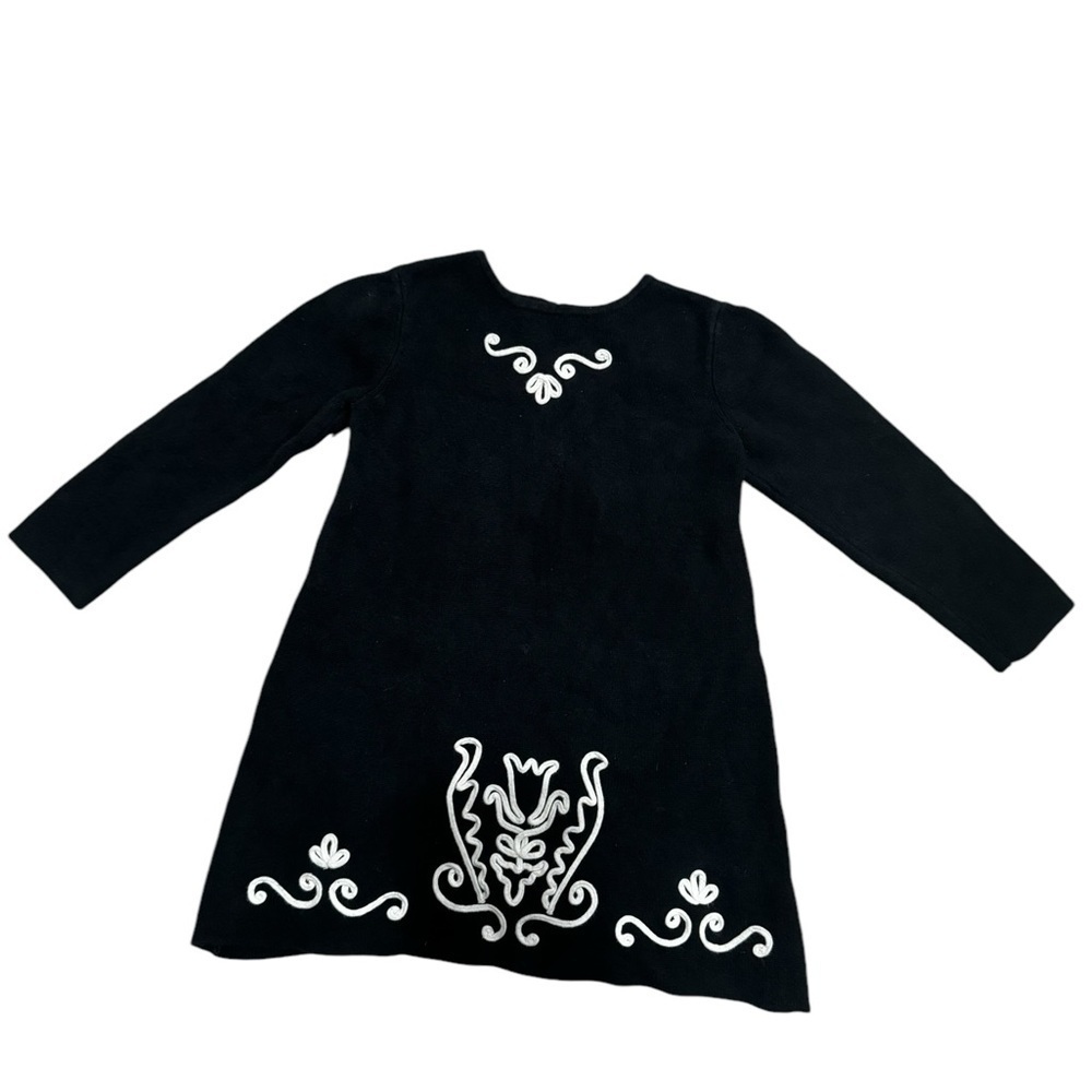 Hanna Andersson Girls Black Embroidery Dress Holiday Size 90 US 3